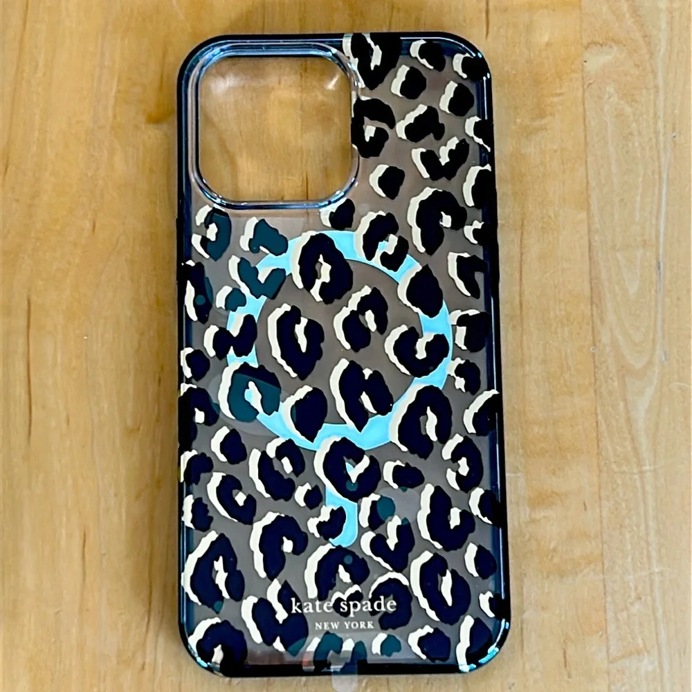 Kate Spade iPhone 14 Pro Max Leopard Print Phone Case Black, Gold, Clear NIB NWT - Picture 3 of 3